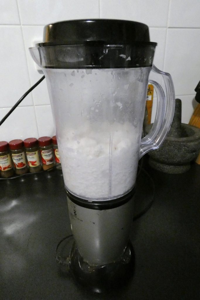 Blender Full of Coconut and Water
