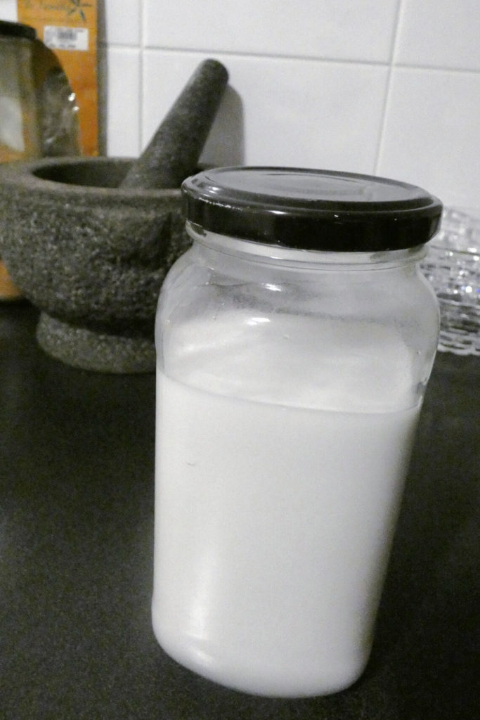 Homemade Coconut Milk in Jar